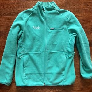 Womens Full-Zip Fleece Jacket in Aqua - Aya Healthcare